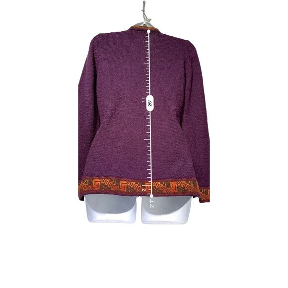 alpafina alpaca peru purple button front sweater - Picture 5 of 6